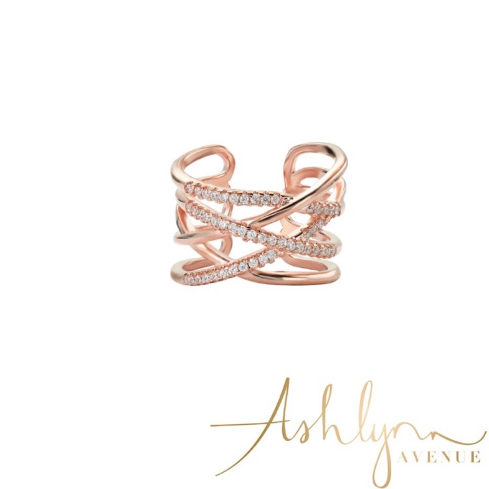 AA Emerys 18k Rose Gold Pld Tier Wrap Ring .45ctw